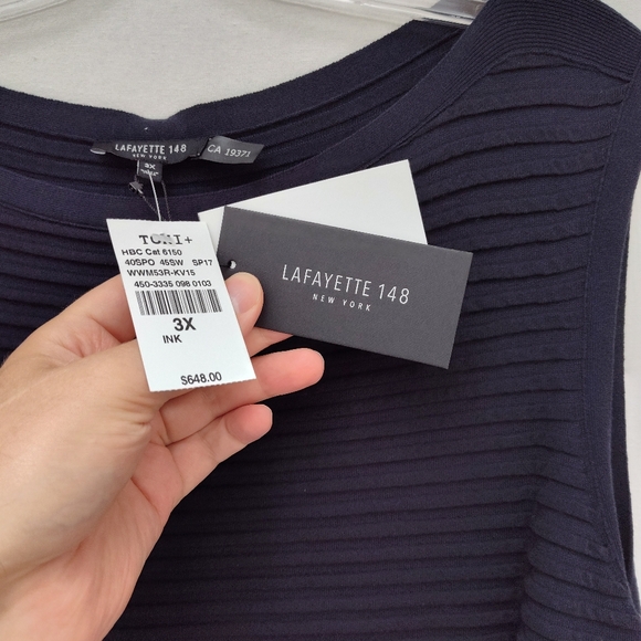 NWT Lafayette 148 ribbed knit midi dress Toni plus 3X size below knee office new - Picture 4 of 12